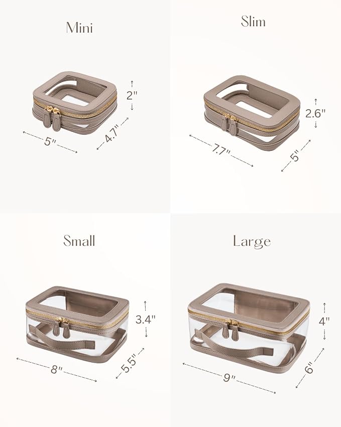 4 Pcs Clear Cosmetic Bag Set for Women Makeup Bag with Handle, Travel Toiletry Bag Transparent Cosmetic Case Portable Make Up Organizer Bag for Essentials - Image 4