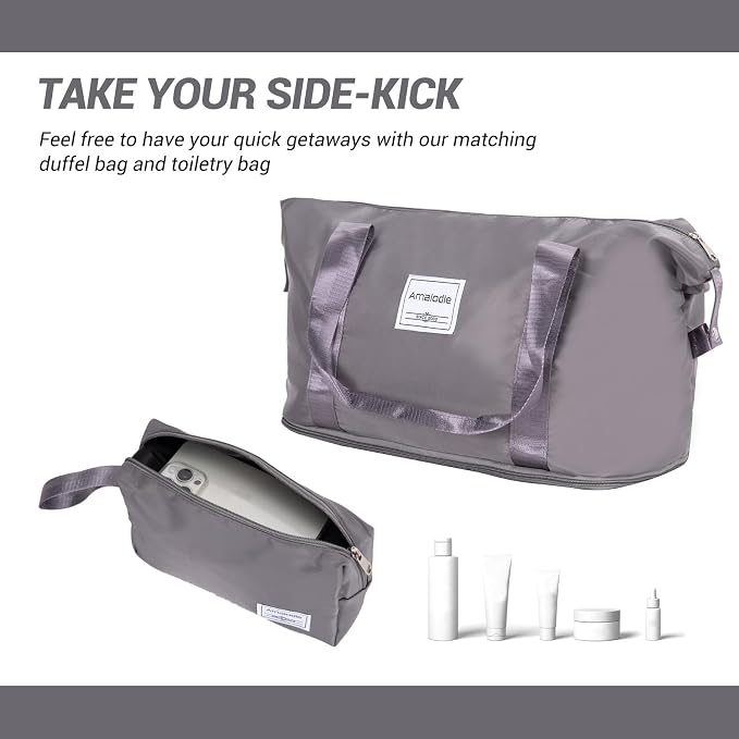 Amalodie Luggage Sets 5 Piece,Suitcases with Double Spinner Wheels,Hardcase 3 set Luggage with TSA Lock and Waterproof Travel Duffle Bag - Image 8