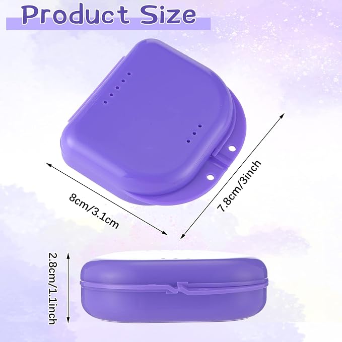 Nuenen 180 Pcs Retainer Case with Vent Holes Mouth Guard Container Case Dental Storage Container Multicolor Dental Retainer Box for Office Travel Household, 9 Colors (Fresh Color) - Image 2