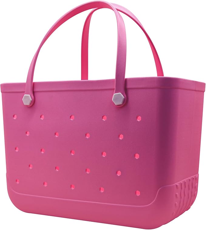 X-Large Waterproof Sandproof Rubber Beach Tote Bag with Zipper Pocket and Phone Kickstand Cup by Unknown