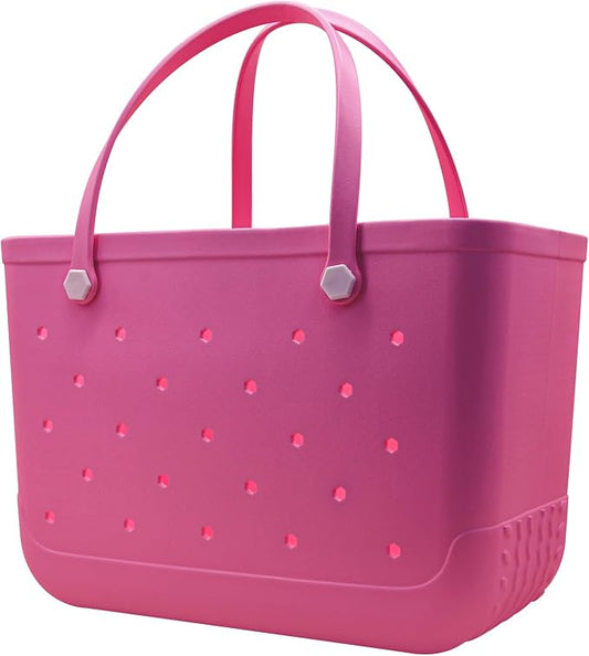 X-Large Waterproof Sandproof Rubber Beach Tote Bag with Zipper Pocket and Phone Kickstand Cup by Unknown