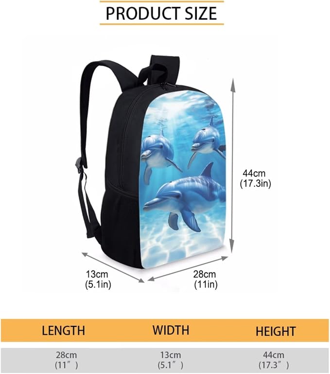 Cute Dolphin Backpack for Girls with Lunch Box 6-8/8-10/10-12 Kids Bookabg and Lunchbox Set 4 in 1 Elementary School Back Pack Lunch Bag Pencil Case Water Bottle Holder Middle Schoolbag - Image 4