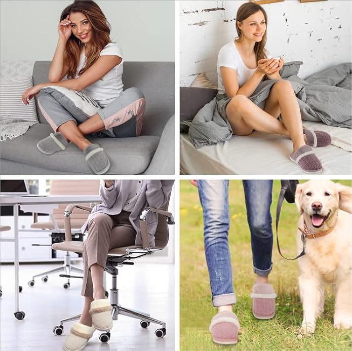 MAXTOP Womens Cozy Memory Foam Slippers Soft Warm Slip On Faux Fur House Slippers,Anti-Skid Rubber Sole,Creative Gifts for Women Mom Girlfriend