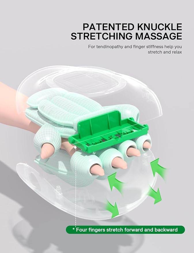 Medisana Hand Massager with Heat and Compression, Cordless Hand Massager for Arthritis and Carpal Tunnel Relief, Knuckle Stretching Massage, Christmas Gifts for Men Women Dad Mom-Bright White