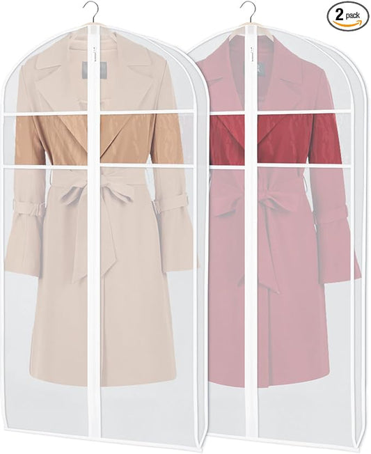 Zilink Clear Suit Coat Bags for Storage 50-inch Dress Bags for Hanging Clothes with 3" Gusset Suit Cover Bag for Coat, Dress Closet Storage by Zilink