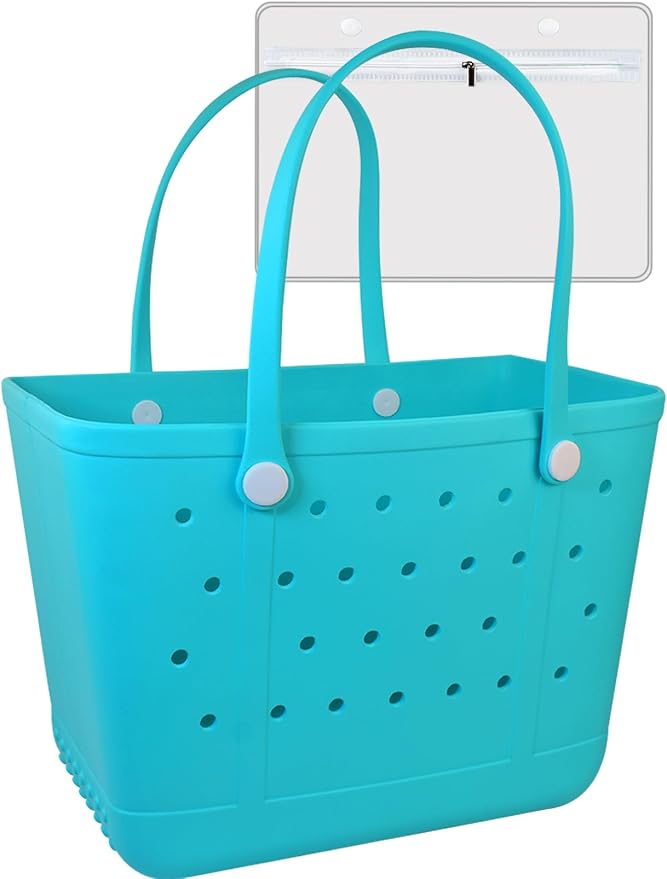 Beach Tote Bag for Women, Rubber Beach Bag Waterproof Sandproof, Extra Large EVA Tote Bag Boat Bag by Uwyriwooq