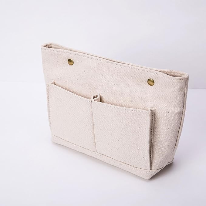 Cosmetic Bags - Bag Organizer Insert with Purse Dividers - Inside Purse Organizer for Easy Storage -Lightweight and Convenient (S, Beige) - Image 7
