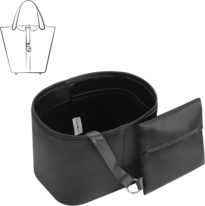 Fits for Picotin 22 Bag Insert, Premium Silk Purse Organizer Insert, Smooth Touch & Lightweight， Luxury Handbag Organizer with Gift Box Fits For Hermes(PC22,Black) by JLYZMoon
