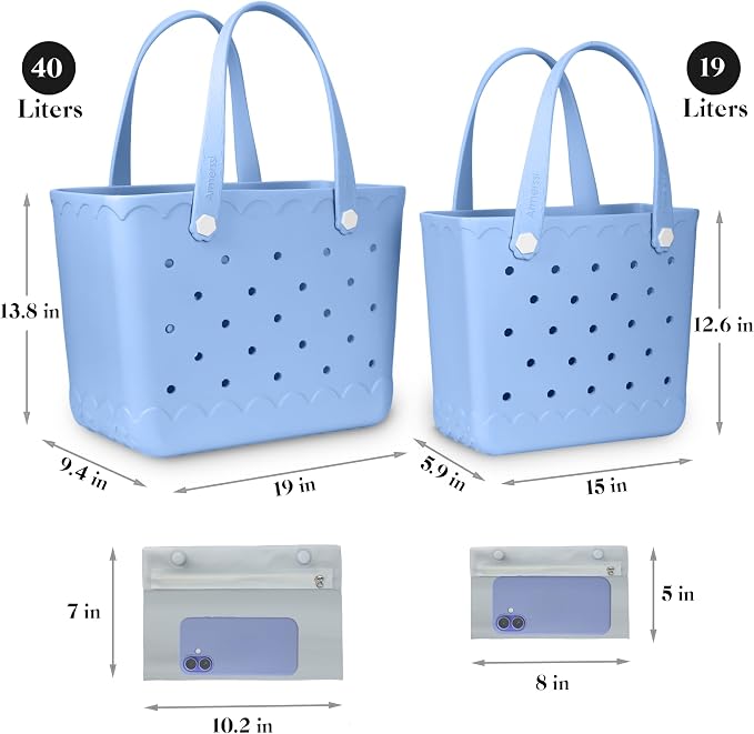 Rubber Beach Tote Bag Waterproof Tip-Proof Outdoor Tote Bag for the Beach Boat Pool Sports - Image 4