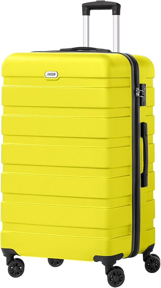 AnyZip Luggage PC ABS Hardside Lightweight Suitcase with 4 Universal Wheels TSA Lock Checked-Large 28 Inch Yellow by YourBestTravelChoice