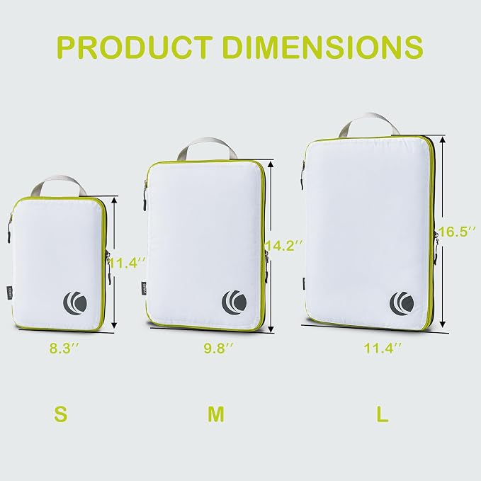 Cipway Compression Packing Cubes, Ultralight Luggage Organizer Bags, Travel Essentials for Carry on Suitcase (3 Piece,White) - Image 4