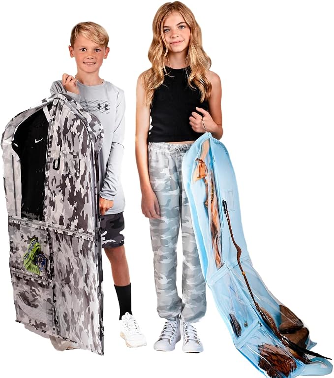 Waterproof Hanging Garment Bag 40 inch Clothes Bag with Gusset, 5 Pockets & Side Zip for Dance Costumes, Sports, Skating, Theatre, Beauty Pageants & More by Kendall Country, Sky Blue - Image 6