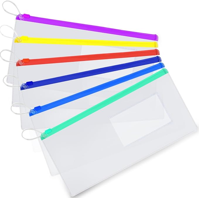 Timgle 800 Pcs Dental Zipper Pouches Dental Bags for Patients Bulk with Business Card Holder Clear Toothbrush Pouch Plastic Pencil Pouch for Students Teacher Prizes, Color Random by Timgle