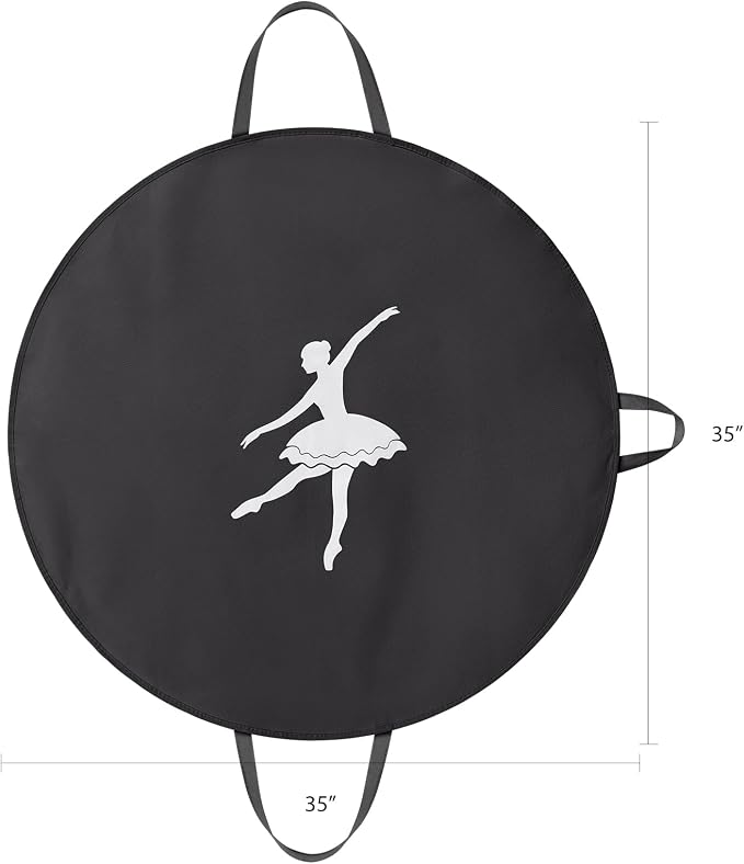 KEEGH Girls Tutu Garment Bag 35 Inch Ballet Tutu Bag, Foldable Dance Costume Garment Bag for Hanging Clothes, Pancake Dance Bag for Dancers with Handle Strap for Travel or Storage, Black - Image 2