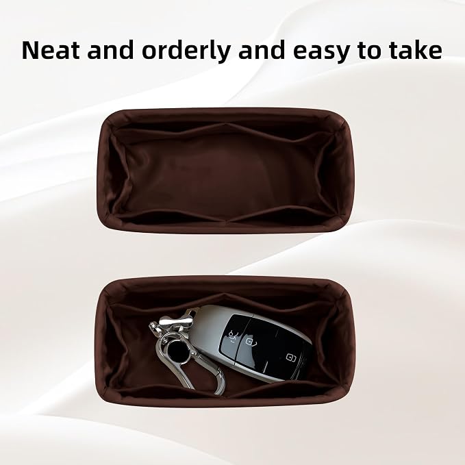 DGAZ Silk Purse Organizer Insert Fits LV Speedy 16/20/25/30/35/45 bags，Silky Smooth Bag Organizer，Luxury Handbag & Tote Shaper（Global Brown，SP16） - Image 5