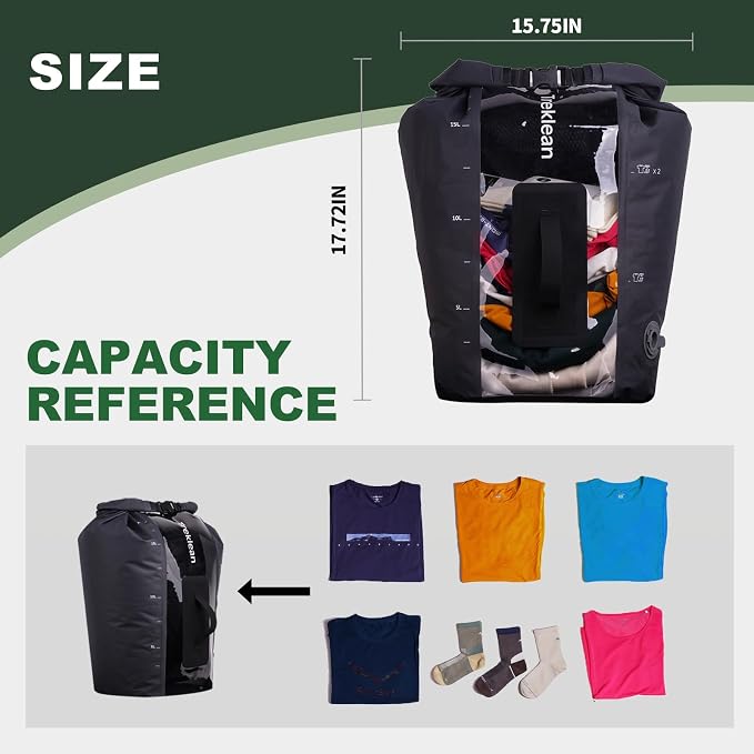Wash Bag Travel Washing Machine,Portable Manual Mini Washing Machine for Apartamentos Camping Travel Hand Wash Laundry(Black) - Image 2
