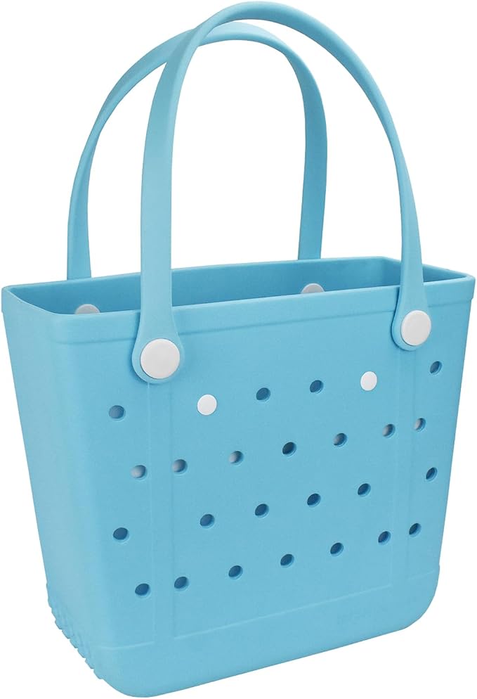 Rubber Beach Bag for Women, Waterproof Travel Tote Bags for Beach | Waterproof Sand-proof Tote Bags with Zipper Pocket, Durable Lightweigh Tote Bag for Outdoor - Image 9