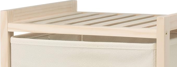 Whitmor 3 Drawer Wood Chest Organizer, Natural Pine Storage with Pull Out Fabric Bins, Easy Assembly, Compact Design for Bedroom Closet Nursery, 11.0"L x 10.0"W x 25.5"H - Image 5