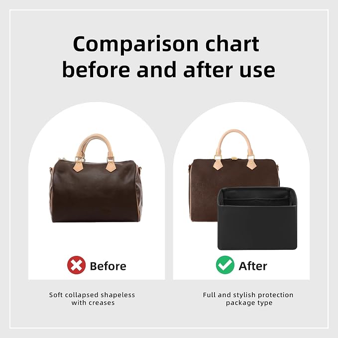 DGAZ Silk Purse Organizer Insert Fits LV Speedy 16/20/25/30/35/45 bags，Silky Smooth Bag Organizer，Luxury Handbag & Tote Shaper（Black，SP20） - Image 4