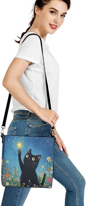 HUGS IDEA Boho Bags for Women Leather Handbag Shoulder Bucket Crossbody Purse - Image 6