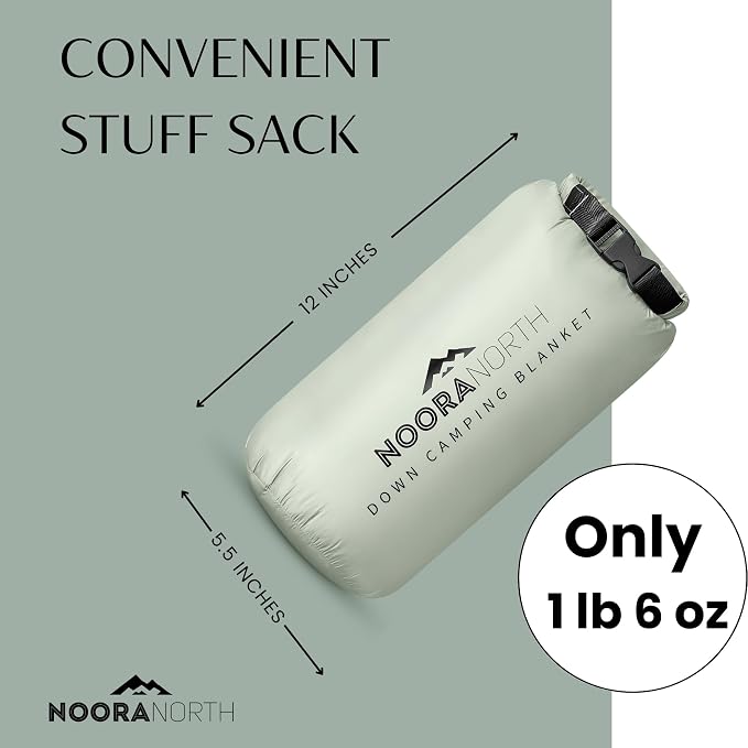 Down Camping Blanket with Footbox – Lightweight, Packable, Water Resistant Backpacking Quilt & Warm Puffy Compact Outdoor Throw – 52x77 with Stuff Sack for Stadium, Hiking & Travel - Image 6