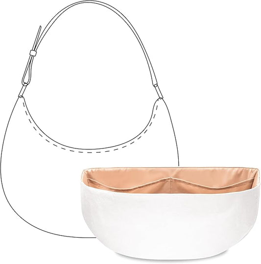Purse Organizer Insert for Moon-Shaped Handbags (Medium) — Compatible with CELINE Ava Medium | Lightweight Slim Curved Bottom Liner ——Size 14 (8.7" L x 3.9" H x 1.4" D) by FANJIProject