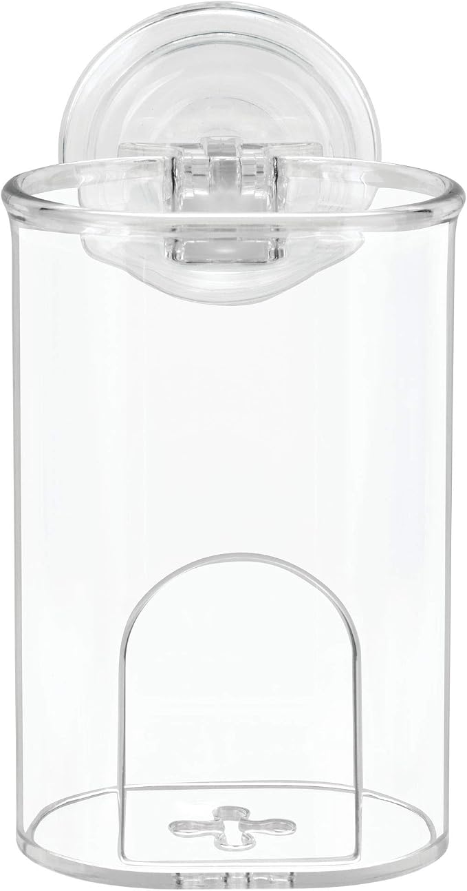 iDesign Plastic Suction Tumbler Cup, 3" x 3.5" x 4.5", Clear | Bathroom Organizer, Mirror or Shower Storage - Image 6
