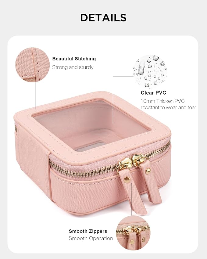 LETGO 2 Pack Clear Travel Toiletry Bag for Women, Large & Mini Waterproof PU TSA Approved Cosmetic Pouches, Portable Beach Vacation Makeup Organizer Set, See Through Skincare Sunscreen Bags for Women - Image 7