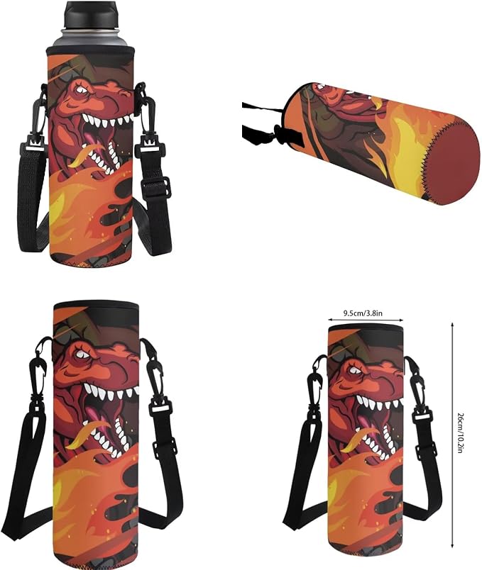 Flame Red Dinosaur SchoolBags for Boys 7-10 Kids Backpack and Lunch Box Set for Elementary Preschool Student with Zipper Pencil Case Water Bottle Sleeve Lightweight Bookbags School Supplies - Image 6