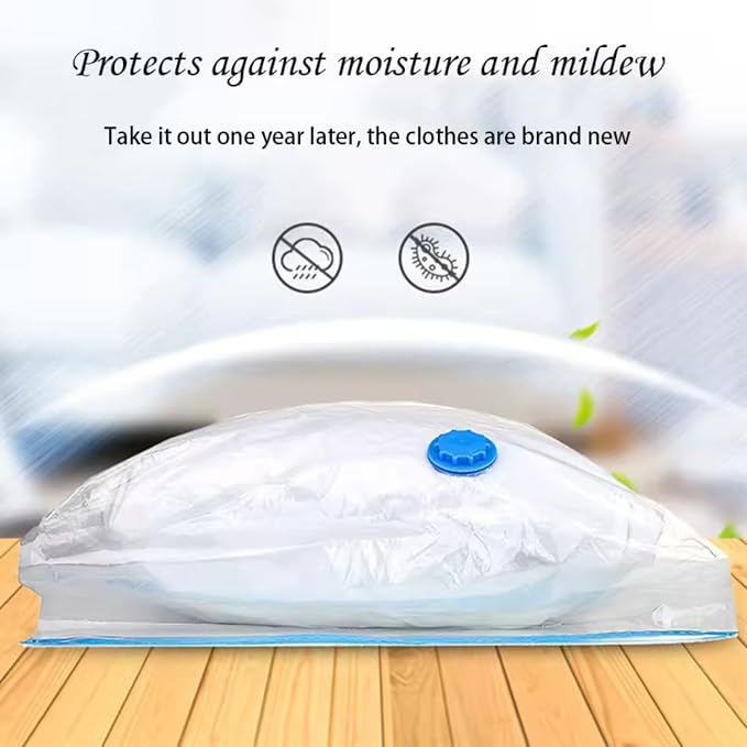 Vacuum Bags for Clothes, Storage Space Saver Bags for Traveling Small for Travel, Compression with Hand Pump - Image 9