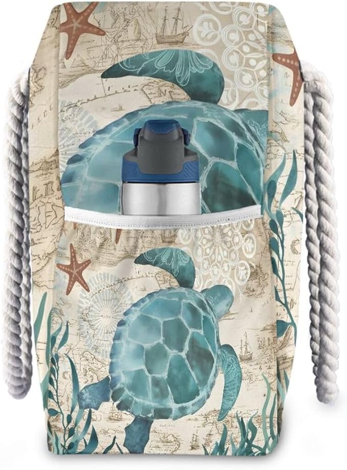 senya Large Beach Shoulder Bags Canvas Tote Water Resistant for Gym Travel Daily - Image 5
