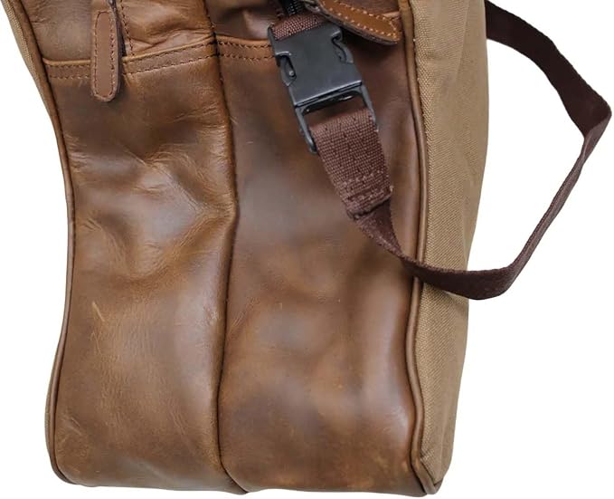 CHALLENGER Western Waxed Canvas Leather Travel Carry Storage Boot Bag Waterproof 30SK02 - Image 3