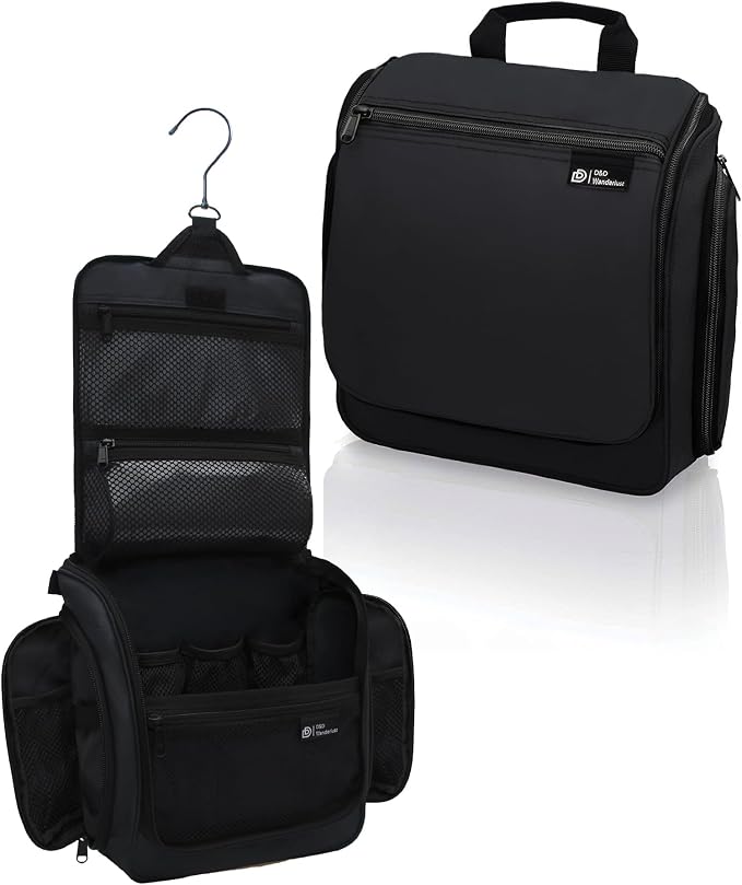 D&D Wanderlust D&D Hanging Travel Toiletry Bag for Men and Women – Cosmetics, Makeup and Toiletries Organizer Kit with 10 Compartments by DDDDWanderlust