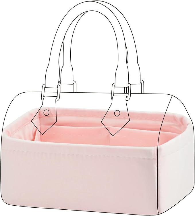 DGAZ Silk Purse Organizer Insert Fits LV Speedy 16/20/25/30/35/45 bags，Silky Smooth Bag Organizer，Luxury Handbag & Tote Shaper（Pink，New nano 16） by DGAZ