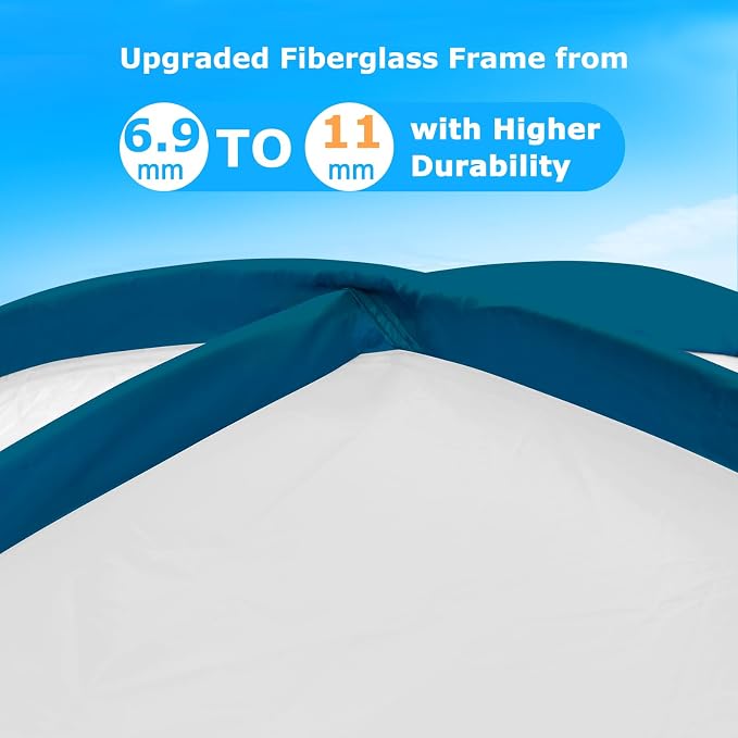 COMMOUDS Beach Tent Sun Shelter for 3/4/6/8 Person, UPF 50+ UV Protection Beach Shade Canopy Tent, Lightweight, Easy Set Up and Carry - Image 4