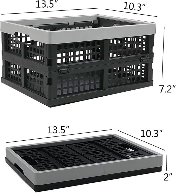 16-Liter Collapsible Storage Crates/Stackable Storage Container Basket, Set of 2 - Image 2