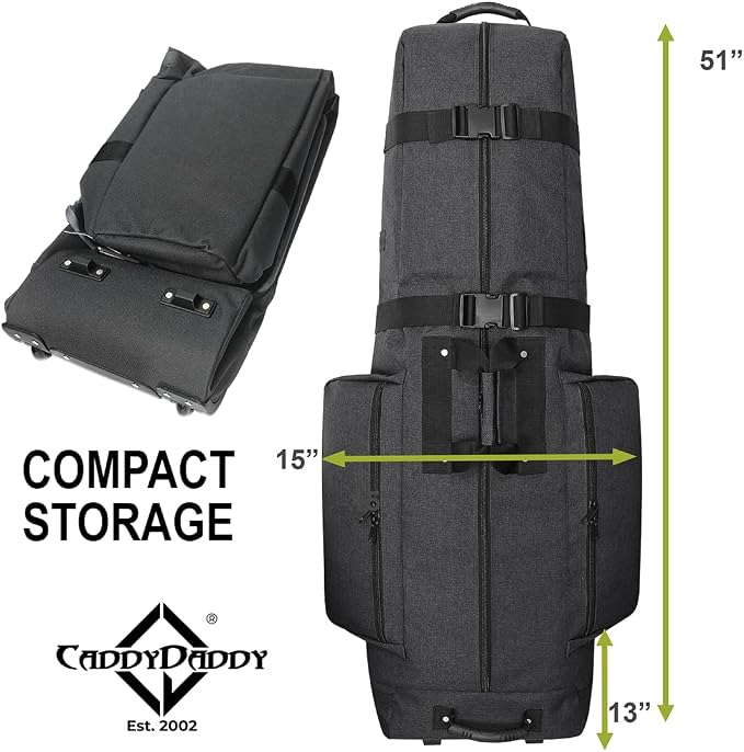 CaddyDaddy Constrictor Soft-Sided Golf Travel Bag Cover with Thick Dense Foam Padded Top 1 Year Full Travel Bag Replacement Coverage | Wheels & Lockable Zippers Case for Transporting Clubs on Airlines - Image 7