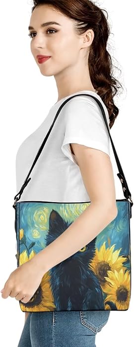 HUGS IDEA Boho Bags for Women Leather Handbag Shoulder Bucket Crossbody Purse - Image 2
