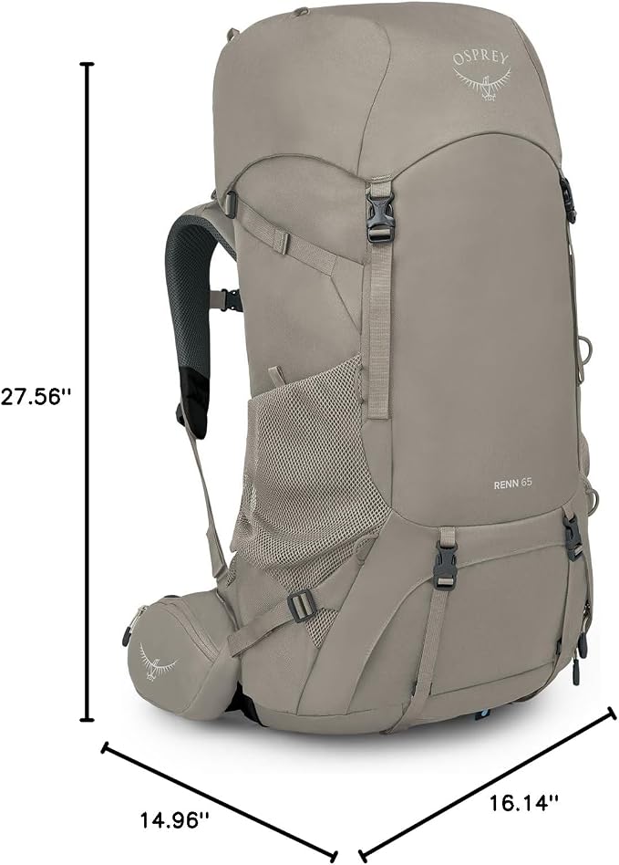 Osprey Renn 65L Women's Backpacking Backpack, Pediment Grey/Linen Tan - Image 8