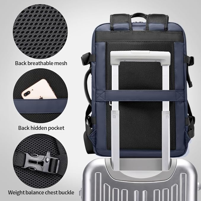 BANGE Travel Backpack,35L Carry on Backpack, Men Airline Approved Backpack, Expandable Business Laptop Daypack - Image 5