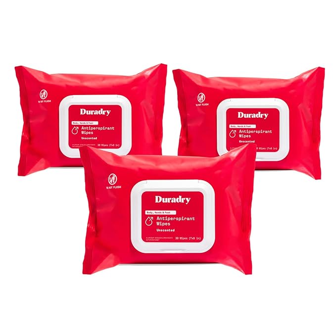 Whole Body Antiperspirant Wipes – Sweat Control Wipes for Under Boobs, Chest, Groin, Underarms, Hands, and Feet – Quick Drying, Travel-Friendly, Unscented, Pack of 3