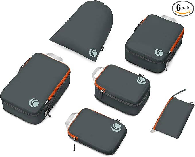 Cipway Compression Packing Cubes Set, Ultralight Expandable Travel Packing Organizers for Carry on Luggage (Grey 6pcs) by Cipway