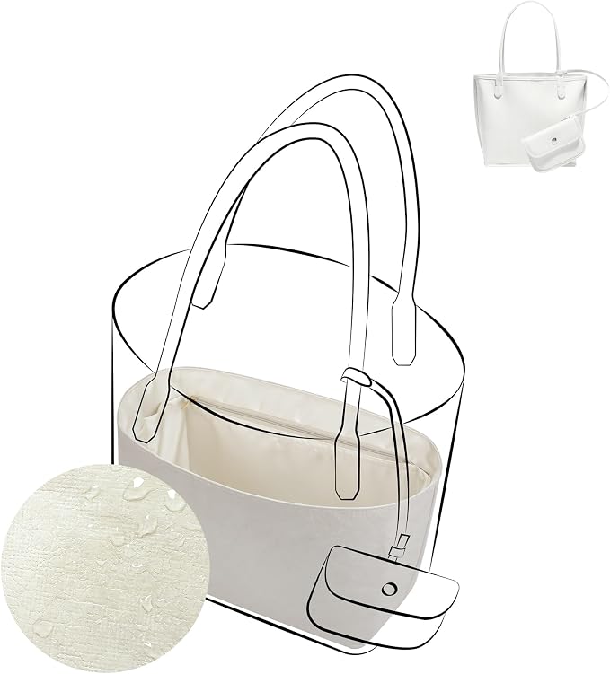 DGAZ Lightweight Purse Organizer Insert for GYARD-Anjou/Artois/SaintLouis Bags,silk and DupontPaper handbag inner for Luxury Bag(Craie,AnjouMini) by DGAZ