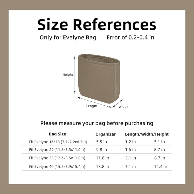 DGAZ Silk Purse Organizer Insert for Evelyne Bag(Cris tourterelle,GM) | Soft and Lightweight,Perfect Fit,Multi-pocket Storage,Bag Protector,Luxury Bag Care,Handmade,for Smooth Bag Organizer - Image 6