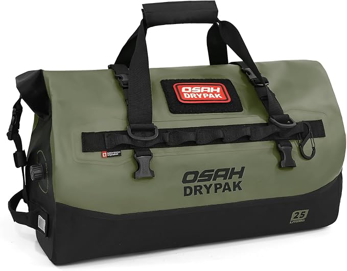 OSAH DRYPAK Waterproof Duffel Bag 25L/40L/60L – Heavy-Duty Motorcycle Tail Bag, Roll-Top Dry Bag for Travel, Camping, Boating, Kayaking, Outdoor Adventure by OSAHDRYPAK