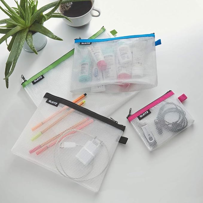 Leitz Wow Travel Pouch, Water Resistant, Translucent, Ideal for Visible Storage and Organisation, Small (A6) - Black - Image 2
