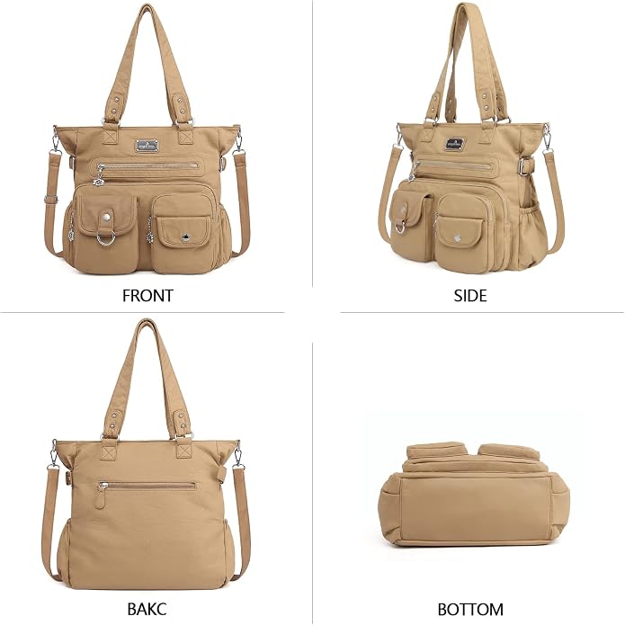 Angelkiss Purses Handbags for Women PU Tote Satchel Bags for Women Pockets Shoulder Bags… | PU - Image 4