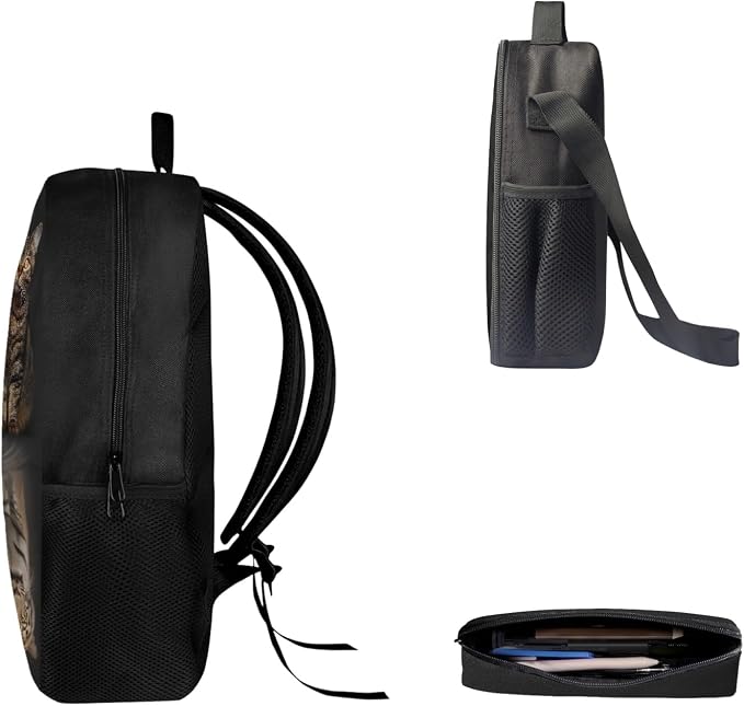 AFPANQZ Kids Backpack 3 Pieces Set Large Capacity School Bags with Heat Insulated Lunch Bags Small Pencil Bags 3 Pack - Image 4