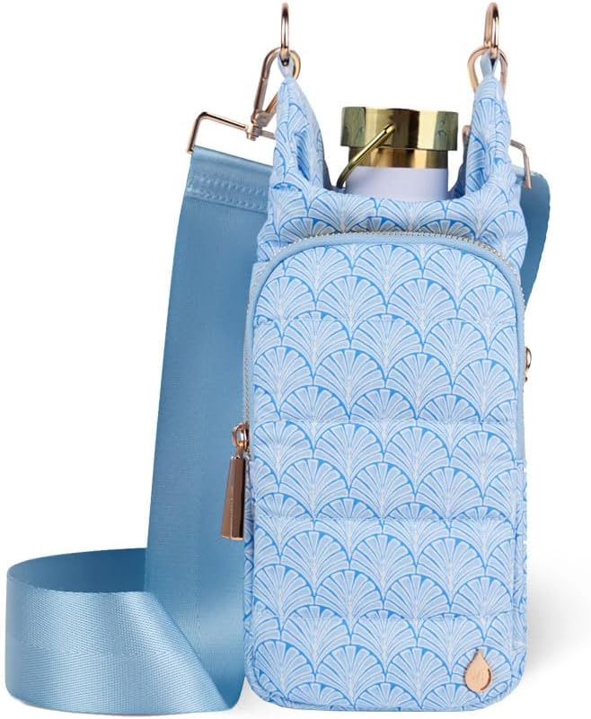 WanderFull® Original HydroBag®, Fits Up to 32 oz Water Bottle Holder with Strap, Gift for Women, Hands-Free Crossbody, Water Bottle Carrier Bag with Phone Pocket by WanderFull