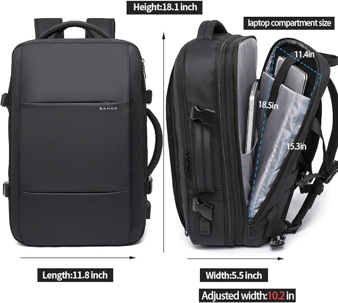 35L Travel Backpack,Flight Approved Carry On Backpack for International Travel Bag, Water Resistant Durable 17-inch Laptop Backpacks,Large Daypack Business Weekender Luggage Backpack for Men Women - Image 5